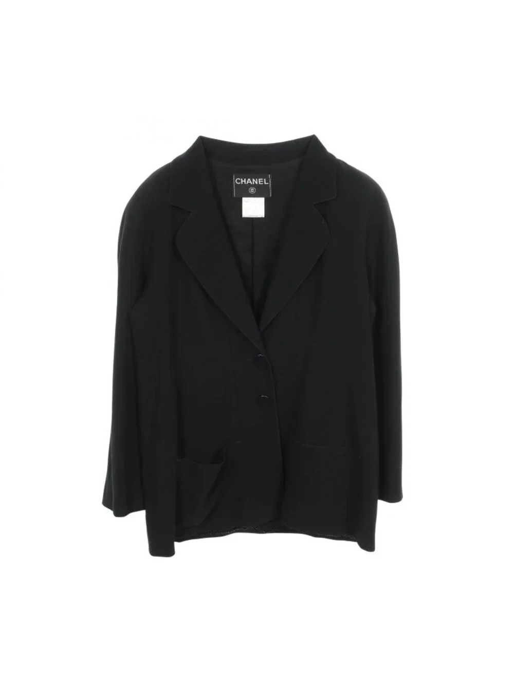 Chanel Tailored Jacket CC Logo Button BK Wool